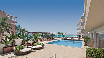 Im Mai eröffnet alltours das allsun Hotel Marena Beach an der Playa de Palma auf Mallorca. Das elegante  Boutique-Hotel ist nur rund 100 Meter von Strand und Meer entfernt. (Foto: alltours)