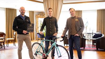 Vätternrundans tillträdande VD Oskar Sundblad, tidigare landslagscyklisten Alexander Wetterhall och Lundsbrunn Resort & Spa VD Rickard Bender