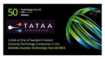 TATAA Biocenter listed as one of Swedish fastest growing tech companies by Deloitte