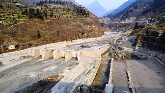 Destroyed Tapovan Vishnugad hydroelectric plant after devastating debris flow of Feb 7, 2021. Photo: Irfan Rashid, Department of Geoinformatics, University of Kashmir.