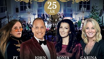 25 års-jubileum för årets magnifika julkonsertturné ”Änglaljus” i ledning av John Kluge med Py Bäckman, Sonja Aldén m.fl.