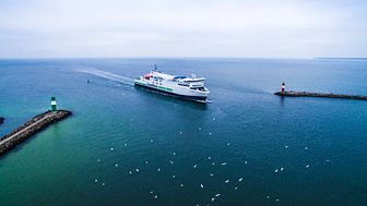 Scandlines‘ hybridfærge M/F Copenhagen sejler snart med vindkraftteknologi