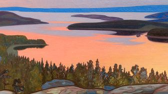Utställningen Ord om Värmland visas på Värmlands Museum 27 november 2021 till och med 15 maj 2022. Målningen föreställer ett landskap med Söljeflagan i solnedgång av Hilding Werner (1880–1944).