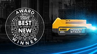 DEWALT® POWERSTACK™ 20V MAX* Compact Battery Named One of 100 Best Innovations of the Year By Popular Science