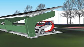 Snart har stadsdelen Rosta i Örebro tillgång till en laddstation för 16 bilar som drivs av solceller.