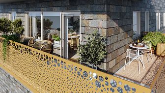 Uthyrningsstart idag: Ekologiskt boende med solenergi och fordonspool i terrasserade Nya Kvibergshuset
