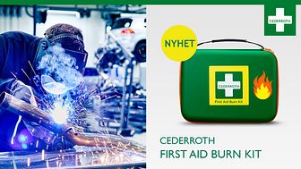 Nyhet! Nu lanserar Cederroth First Aid Burn Kit, ett mobilt Första Hjälpen-kit för att ta hand om brännskador.