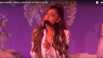 Ariana Grande performing live, YouTube screen grab