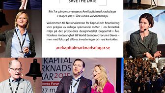 Save the date: Åre Kapitalmarknadsdagar 7-8 april 2016