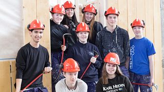 Elever från Bygg- och anläggningsprogrammet på Ösby Naturbruksgymnasium, foto Maria Andersson