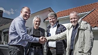SATISFIED: (FROM LEFT) TOMMY LUNDEKVAM FROM TRAINOR WITH TERJE ØKLAND, THOMAS MALM AND BIRGER G. HOLT FROM EB KRAFTPRODUKSJON. PHOTO: TRAINOR AS