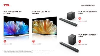 TCL Wins Red Dot Award Product Design 2022  for latest TCL Mini LED TVs and Soundbars