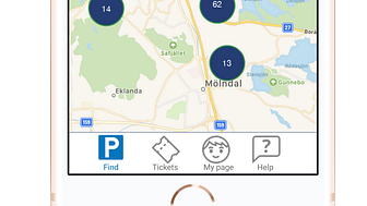 Test genomförs med att i appen Parkering Göteborg visa de aktuella luftföroreningarna som ett moln över staden