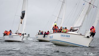 Am 08. September segeln über 100 Schüler*innen aus ganz Schleswig-Holstein beim SchülerCup 2021 auf der Kieler Förde. Foto: Udo Hallstein, Eckernförde.