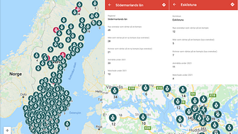 Kompiskartan visar hur många nya svenskar som väntar på en språkkompis via Kompis Sverige i varje län och kommun