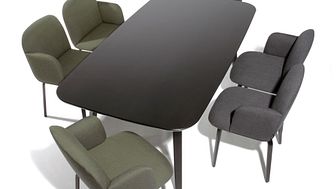 Table Fusca and chair Bolbo from Rosenthal furniture collection.