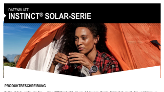 Garmin Datenblatt Instinct Solar-Serie