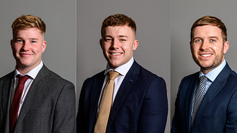 Northumbria University graduates Matthew Jackson, Oliver Bartles-Smith and Nick Bramwell.