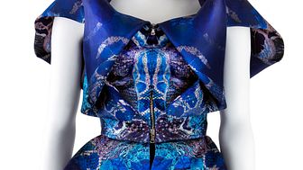 Detalj från Alexander McQueens klänning Front zip Jellyfish, 2010, RKM 58-2016. Foto: Mikael Lammgård/Röhsska museet