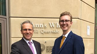 L-R Nigel Emmerson from WBD with Northumbria Law graduate Thomas Brittain