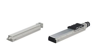 LBAR motorless single-axis rod type actuator (left) and ABAS12 slim single-axis slider type robot (right)