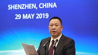 Dr. Song Liuping Chief Legal Officer of Huawei vid presskonferens 29 maj 2019.