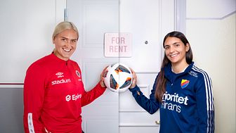 Fotbollsstjärnorna Elli Pikkujämsä och Daniela Zamora hyr ut sina lägenheter via Blocket Bostad