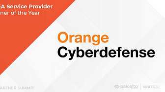 Orange Cyberdefense har tilldelats utmärkelsen ”årets tjänsteleverantör i EMEA” av Palo Alto Networks