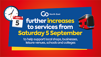 Further increases to services from Saturday 5 September