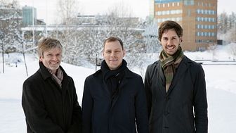 Från vänster, Erik Elmroth, grundare, Robert Winter, VD och Johan Tordsson, grundare och CTO.