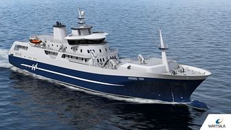 Denne hybridbåten tar fisken fra merd til marked (Ill.: Wärtsilä)