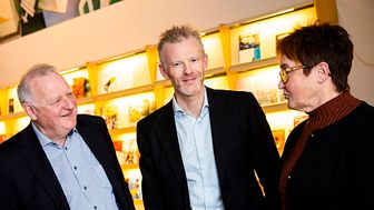Magnus Viström (mitten) berättar att SCA har ett fortsatt samarbete med flera av de företag som tidigare deltagit i Forest Business Accelerator.