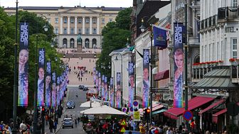 Main street Oslo dressed for the EuroPride Party