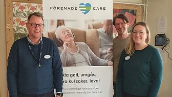 Tomas Bergius, Mia Persson och Niklas Engblom på Förenade Care Vaxholms äldreboende.