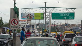 Traffic jam in Lagos, the largest city in Nigeria and the African continent. Lagos is one of the fastest growing cities in the world.