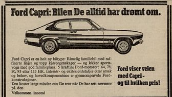 Ford Capri reklame Norge, Mk1