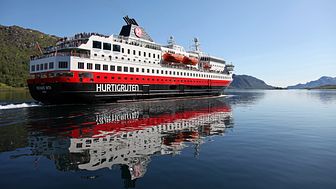 MS Richard With er ett av de to Hurtigruten-skipene som skal seile i den midlertidige reserveruten mellom Bodø og Kirkenes. Foto: HURTIGRUTEN