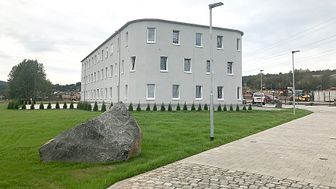 Eingeweihter Neubau in der STRABAG-Konzernlehrwerkstatt Bebra: Unterkunft für mehr als 100 Azubis.