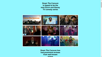 A screenshot of the Down The Caravan website, set up by Happy Campers Production