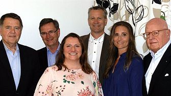 Från vänster: Claes Holmberg, Roy Jonebrant, Klementina Österberg, Fredrik Gellerstedt, Petra Apell och Carl-Magnus Kindal.