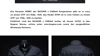 BOGNER x OSRAM - Innovative jackets for a stylish appearance in the dark