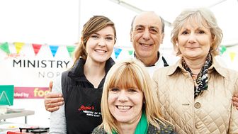Emma Mould, NU lecturers Julie Young and Carole Marshall, with Gennaro Contaldo centre