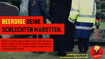 Beerdige deine schlechten Marotten. Kampagnenmotiv von www.brennpunkt-batterie.de.