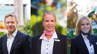 Organisationsförändringar i Lisebergs ledning. Här Thomas Sjöstrand, Tina Resch och Susanna Eckerstein.