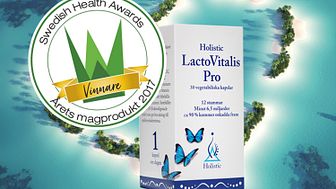 Holistic LactoVitalis Pro utsedd till Årets magprodukt 2017