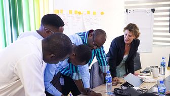 Gunilla workshopping it with CAP team in Lagos, Nigeria