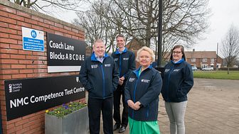 The management team of Northumbria's NMC Competence Test Centre. L-R: Lee Harbord, Norman Franklin, Jacqui Clark and Leanne Anderson-Clements