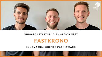 Teamet bakom FastKrono som prisades för sin affärsidé i Venture Cup västs regionfinal 2022.