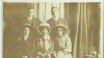 Letitia, known as 'Etta', is pictured in the middle with some of her friends. Photo is courtesy of Etta's great-niece who lives in Canada.