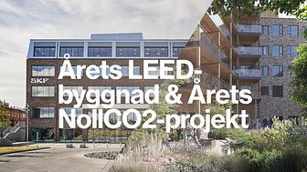 Dubbla vinster vid Sweden Green Building Awards